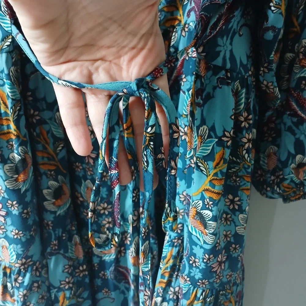 Maurices Women's Size Medium Babydoll Tiered Floral Mini Dress Boho CottageCore